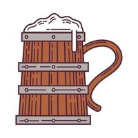 wooden beer mug vector