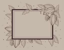 cocoa leaf frame vector