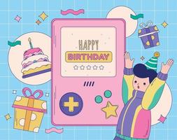 happy birthday card vector