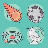 set of space galaxy vector