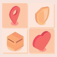 icons isometric social media vector