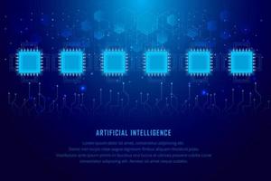 Futuristic Artificial intelligence background. Technology Science Day background with chipset, hand and geometric elements vector. vector