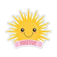 positive text sticker vector