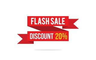 20 Percent discount offer, clearance, promotion banner layout with sticker badge. vector