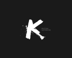 K Initial brush handwriting or handwritten logo for identity. Logo with signature and hand drawn style. vector