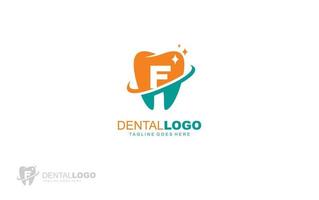 F logo dentist for branding company. letter template vector illustration for your brand.