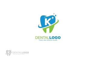 k logo dentista para empresa de marca. ilustración de vector de plantilla de carta para su marca.