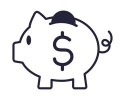 piggy bank and coin vector