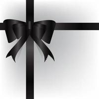 Black bow with horizontal and vertical black ribbon. Vector decorations for black friday sale design