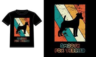 Funny Smooth Fox Terrier Retro Vintage Sunset T-shirt Design template, Smooth Fox Terrier Board, Car Window Sticker, POD, cover, Isolated white background, Silhouette Gift for Smooth Fox Terrier Lover vector