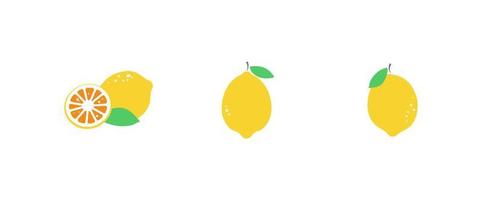 simple lemon vector design variation without outline.