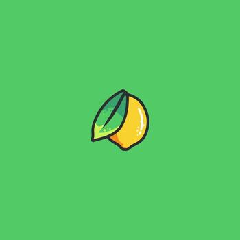 Lemon vector with outline simple design