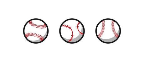 Baseball ball simple design variation vector