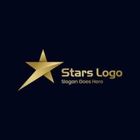 diseño de logotipo de estrella de oro de lujo, elemento de diseño gráfico de símbolo de icono de logotipo moderno de estrellas emergentes abstractas vector