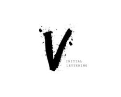 V Initial brush handwriting or handwritten logo for identity. Logo with signature and hand drawn style. vector