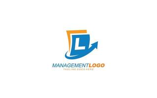 L logo management for company. letter template vector illustration for your brand.