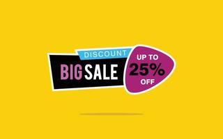 25 Percent discount offer, clearance, promotion banner layout with sticker badge. vector