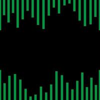 Seamless green graph line frame on black background. Space in the middle for inserting text or images. vector