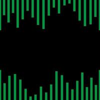 Seamless green graph line frame on black background. Space in the middle for inserting text or images. vector