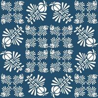 Symmetry pattern, white shape on blue background, shape look like insect or flower. vector