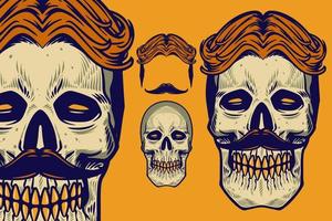 SKULL SET 3-08 vector