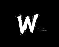 W  Initial brush handwriting or handwritten logo for identity. Logo with signature and hand drawn style. vector