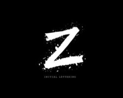 Z Initial brush handwriting or handwritten logo for identity. Logo with signature and hand drawn style. vector