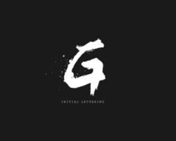 G Initial brush handwriting or handwritten logo for identity. Logo with signature and hand drawn style. vector