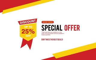 25 Percent background banner discount offer, clearance, promotion layout with advertising template. vector