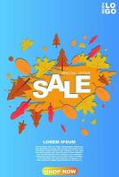 Autumn Sale background, banner, or flyer design. Set of colorful autumn posters with bright beautiful leaves frame vector