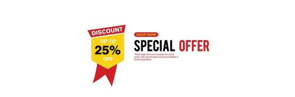 25 Percent discount offer, clearance, promotion banner layout with advertising template. vector