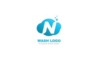 N logo cloud for branding company. letter template vector illustration for your brand.