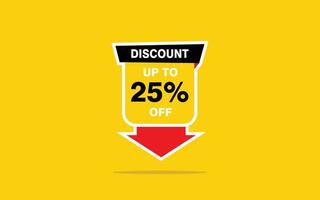 25 Percent discount offer, clearance, promotion banner layout with sticker badge. vector