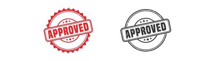 Approved stamp rubber with grunge style on white background vector