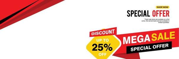 25 Percent discount offer, clearance, promotion banner layout with advertising template. vector