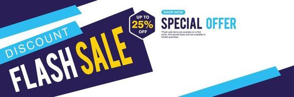 25 Percent discount offer, clearance, promotion banner layout with advertising template. vector