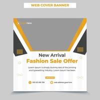 Eye catchy Editable template post for social media ad. web banner ads for promotion design with yellow and black color. vector