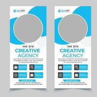 Roll up banner vector illustration. blue roll up banner stylish geometric graphics for Publicity and Information. set of templates. Design concept presentation or advertising pull up banner