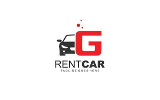 G logo rental for branding company. transportation template vector illustration for your brand.