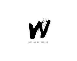 W Initial brush handwriting or handwritten logo for identity. Logo with signature and hand drawn style. vector