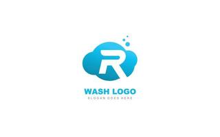 R logo cloud for branding company. letter template vector illustration for your brand.