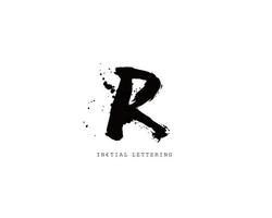 R Initial brush handwriting or handwritten logo for identity. Logo with signature and hand drawn style. vector