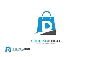 D logo ONLINESHOP for branding company. BAG template vector illustration for your brand.