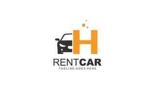 H logo rental for branding company. transportation template vector illustration for your brand.