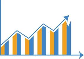 Graphic icon vector, Simple growth sign, Colorful Rising Bar Graph, Data Analysis Icon vector