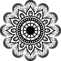 Circular pattern in form of mandala for Henna, Mehndi, tattoo, decoration. Decorative ornament in ethnic oriental style. mandala Coloring page vector