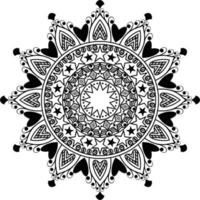 Mandala vector design, flower mandala in vector. Round line pattern. Vintage monochrome element for coloring pages and design, coloring page mandala design. adult coloring page