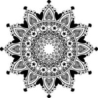 diseño vectorial de mandala, mandala de flores en vector. patrón de línea redonda. elemento monocromático vintage para páginas de color y diseño, diseño de mandala de página de color. página para colorear de adultos vector