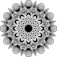Circular pattern in form of mandala for Henna, Mehndi, tattoo, decoration. Decorative ornament in ethnic oriental style. Coloring book page vector