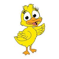 cute duck animal cartoon illustration vector